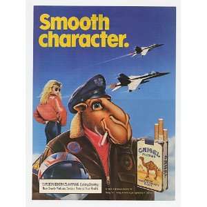  1988 Joe Camel Jet Fighter Pilot Smooth Character Print Ad 