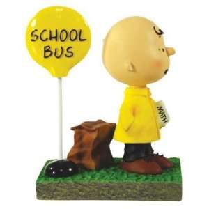  Peanuts   Charlie Brown Bus Stop Figurine 