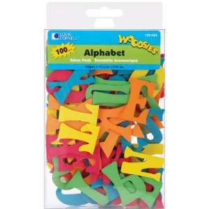  Wood Alphabet 1 9/16 Assorted Colors 100/Pkg