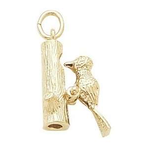  Rembrandt Charms Woodpecker Charm, 14K Yellow Gold 