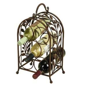  Olive Leaves Wrought Iron Wine Holder Rack: Home & Kitchen