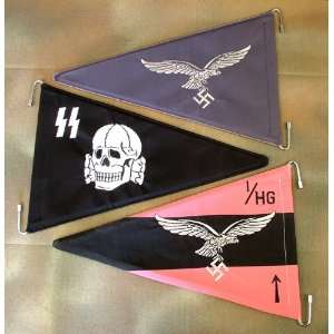  German WW2 Rigid Staff Auto Pennant Set of Three 