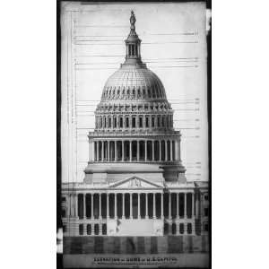  Elevation of dome of U.S. Capitol,Washington,DC,1859