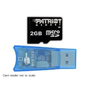   Patriot 2GB microSD Memory Card + Small USB Reader (Blue) Electronics