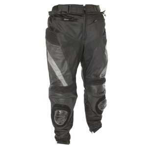   and Silver Leather Trimmed Tri Tex Fabric Motorcycle Pants   Size  38