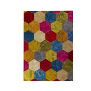    Decor Rugs Hexagon 6 6 x 9 6 multi Area Rug: Home & Kitchen