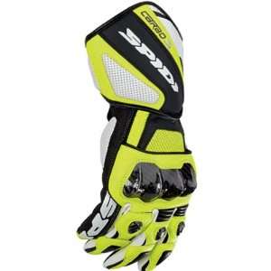   Leather Sports Bike Motorcycle Gloves   Flo. Yellow/Black / 3X Large
