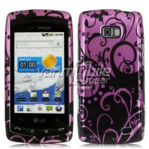 Flower Design Hard 2 Pc Plastic Snap On Case Cover + LCD Clear Screen 
