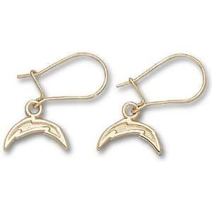 San Diego Chargers 1/4 Lightning Bolt Dangle Earrings   10KT Gold 