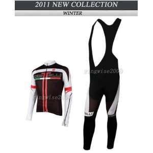  winter 2011 new castelli team cycling long jersey+bib pants 