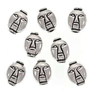  Silver Plated Oval Face Beads 13mm x 10mm (8 Beads) Arts 