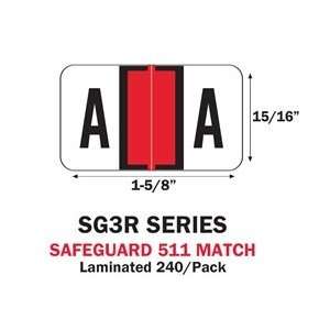   Safeguard 511 SG3R Series Alpha Sheet Labels A Z Set