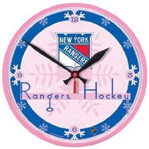  NHL New York Rangers Clock   Pink Style