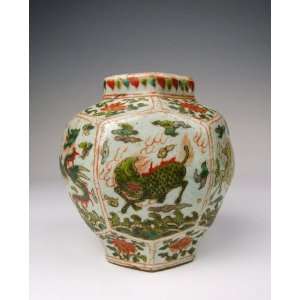  one Five colored Porcelain Pot, Chinese Antique Porcelain, Pottery 