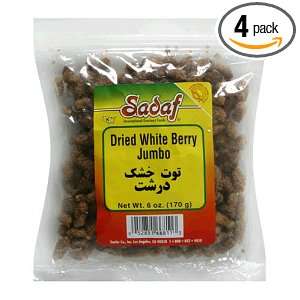 Sadaf Dried White Berry, Jumbo, 6 Ounce Pouches (Pack of 4)  