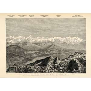  1882 Wood Engraving Pennine Alps Switzerland Mountain 