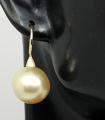 LARGE NATURAL GOLDEN AUSTRALIAN SOUTH SEA PEARL & SOLID 14K GOLD 