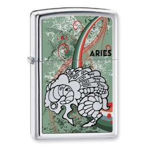  Zippo Zodiac Aries High Polish Chrome Lighter: Jewelry