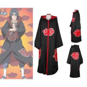  Naruto Akatsuki Itachi Uchiha Cosplay Costume (Unhooded 