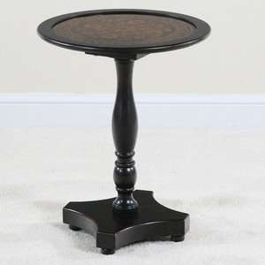  Ultimate Accents Myriad Black Glass Top End Table: Home 