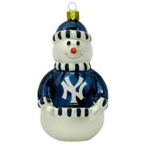  New York Yankees MLB Blown Glass Snowman Ornament Sports 