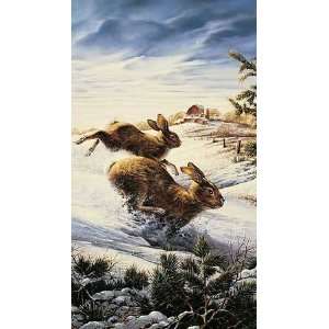  Terry Redlin   Hightailing Cottontail Rabbits Pinnacle 