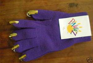 Mardi Gras Pawwz Gloves w/ Nails Costume Gloves Purple  