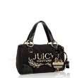 juicy couture black terry the madge heart tassel small boston bag