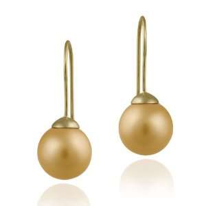   over Sterling Silver 14mm Peach Shell Pearl Drop Earrings: Jewelry