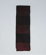 John Varvatos crimson and black striped cashmere skinny scarf style 