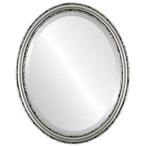  Virginia Oval in Silver Leaf with Black Antique Mirror and 