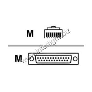   SERIAL CABLE ( DTE )   RJ 45 (M)   DB 25 (M)   2 FT   CABLES/WIRING