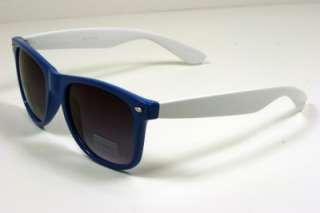 Blue White wayfarer sunglasses gradient lens 80s Retro  