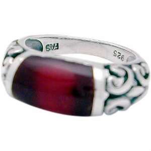  Silver Filigree Ring with Carnelian Stone Jewelry