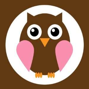 Pink Owl Round Sticker 