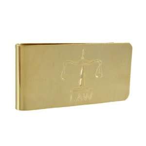  Gold Plated Etched Law Scales Money Clip Jewelry