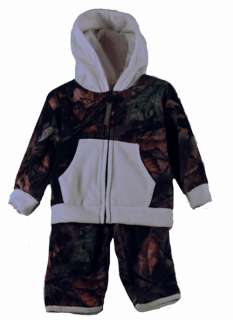 Toddler Hooded Camo Fleece Jacket & Pants Set Childrens  
