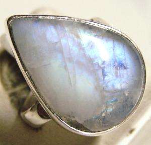 925 Sterling Silver Elegant Moon Stone Ring Size 7  