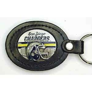  San Diego Chargers   NFL Fine Leather Pewter Key Ring 