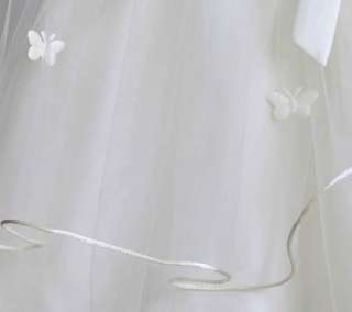 CLEARANCE IVORY BUTTERFLIES WEDDING FLOWER GIRL DRESS 12M 18M 2 2T 4 