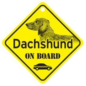  Long Hair Dachshund On Board Dog Sign Gift: Home & Kitchen