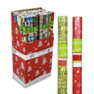  4pk 40sq ft. Assorted Print Christmas Gift Wrap Paper 