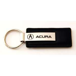   Logo Black Leather Official Licensed Keychain Key Fob Ring: Automotive