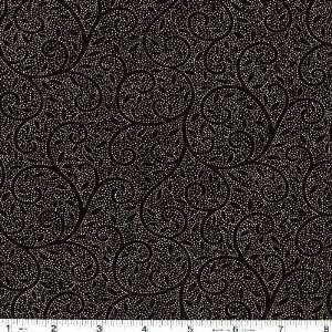  45 Wide Moda Metallic Basics Swirl Black Fabric By The 