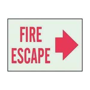 Sign,10x14,fire Escape (w/right Arrow)   BRADY  Industrial 