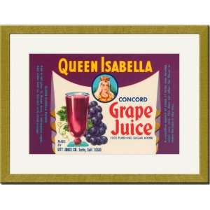   Matted Print 17x23, Queen Isabella Concord Grape Juice