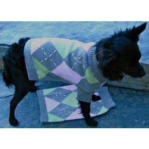  Isabella Cane Knit Dog Sweater   Argyle XS: Pet Supplies