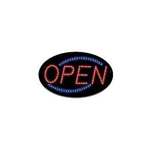    Red/Blue Oval Led Open Sign  21W X 13H: Office Products