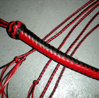   of Five Tail with Vertical Braid, Red, Purple, Red and Purple  