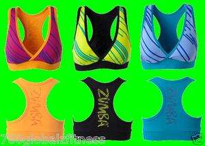 Zumba Fast Dash V Bra Top New NWT Colorful Ships Fast Available in 3 